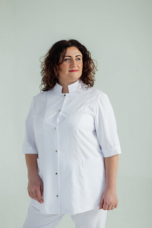 Блуза на кнопках PLUS SIZE, белая  в Санкт-Петербурге