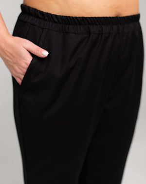 Брюки на резинке с карманами PLUS SIZE, черные