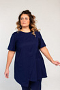 Блуза со складками PLUS SIZE, синяя