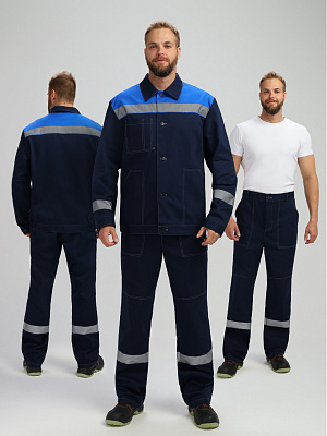 Костюм Лигор-1 СОП (тк.Саржа,250) брюки, т.синий/васильковый Факел Спецодежда в Санкт-Петербурге